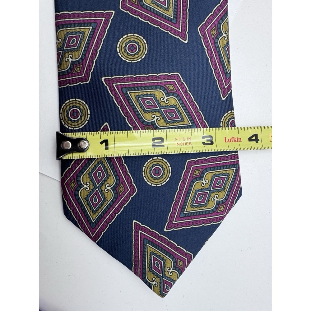 Vintage 1980s Henry Grethel Paisley Silk Tie - Woven in Italy Made in USA - Picture 3 of 6